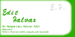 edit halvax business card